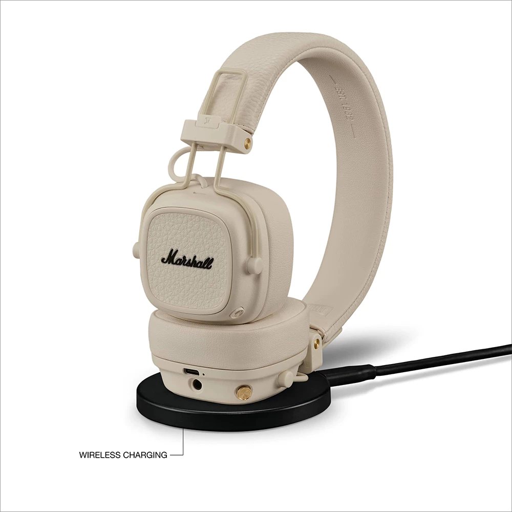 Marshall Major V Bluetooth Headphones - On-Ear with Wireless Charging & 100hr Playtime