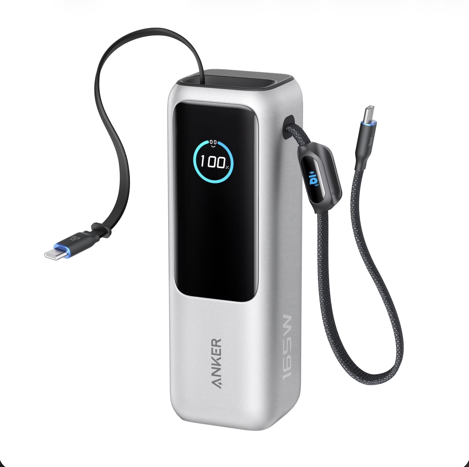 Anker Power Bank 25000mAh 165W Ultra-Fast Portable Charger with Built-In and Retractable USB C Cable