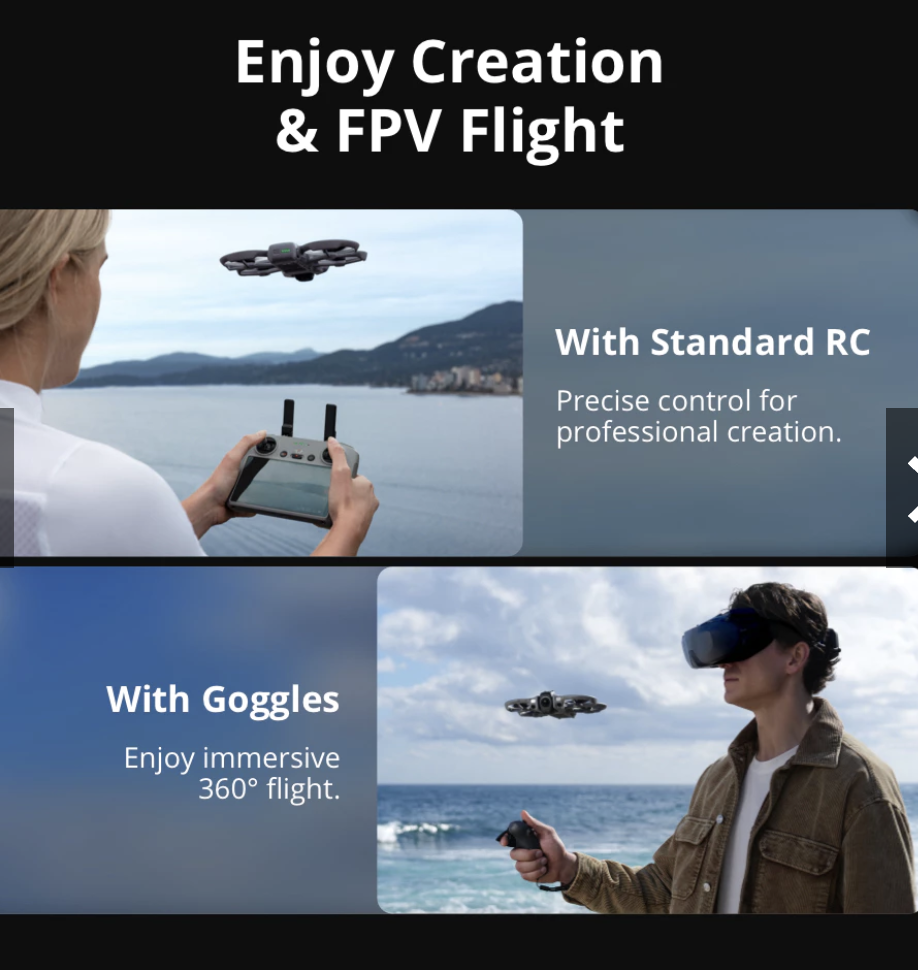 DJI Avata 360 – 8K 1-Inch Imaging | O4+ Transmission | 360° Lens | Omni Sensing | Spotlight Free