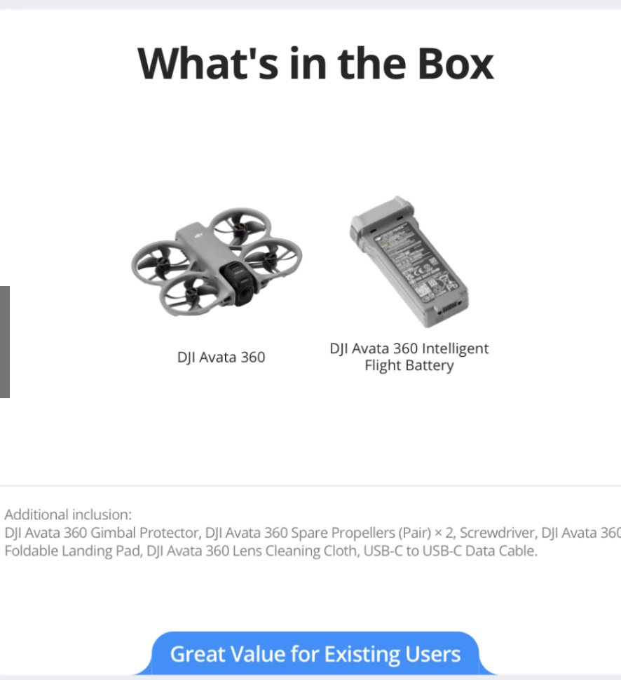 DJI Avata 360 – 8K 1-Inch Imaging | O4+ Transmission | 360° Lens | Omni Sensing | Spotlight Free