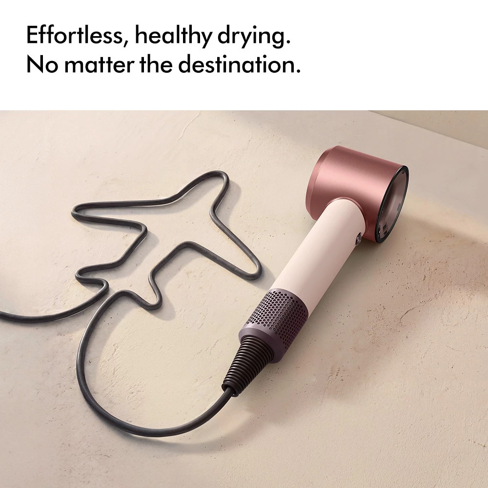 Dyson Supersonic Travel Hair Dryer | Fast Drying | Lightweight | Universal Voltage (Ceramic Pink)