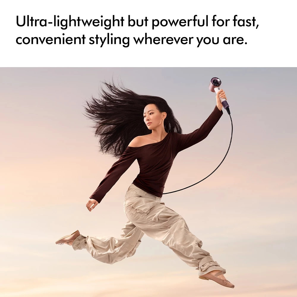 Dyson Supersonic Travel Hair Dryer | Fast Drying | Lightweight | Universal Voltage (Ceramic Pink)