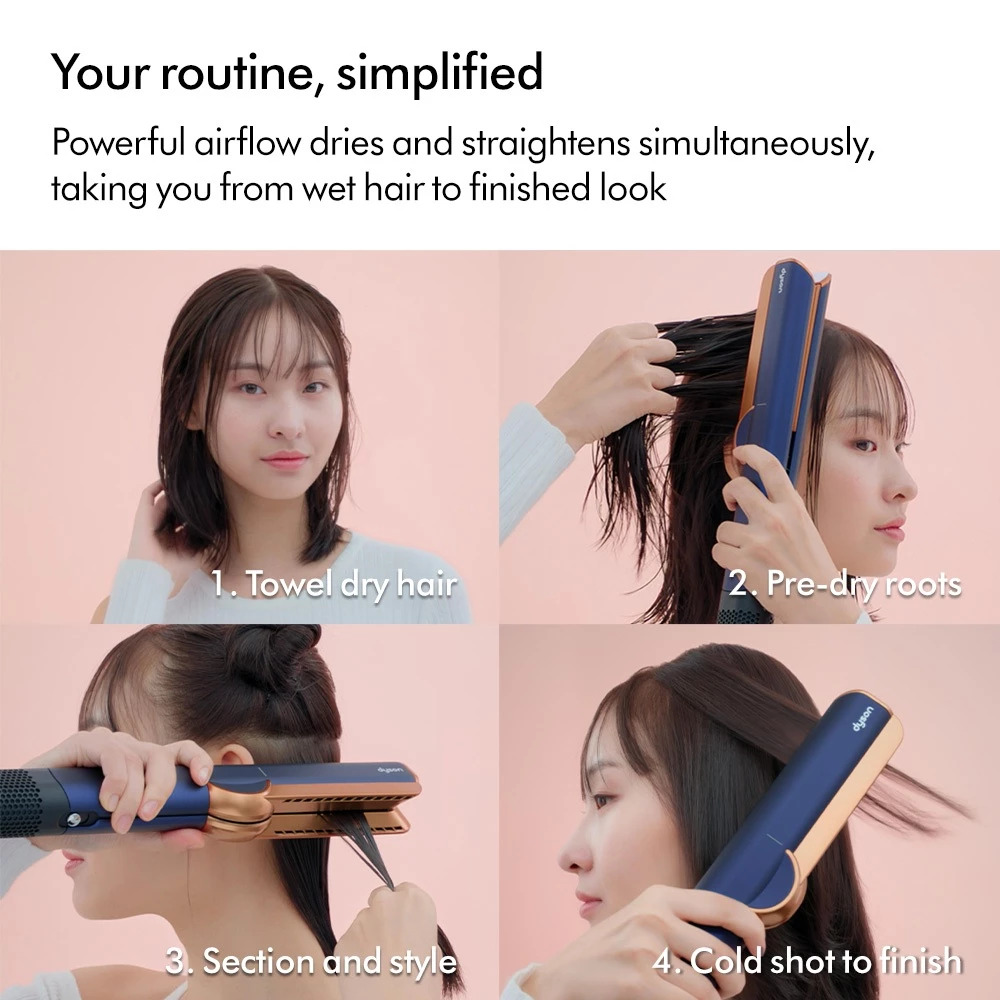 Dyson Airstrait ™ straightener Wet to dry straightening, with air | No Heat Damage (Prussian Blue)