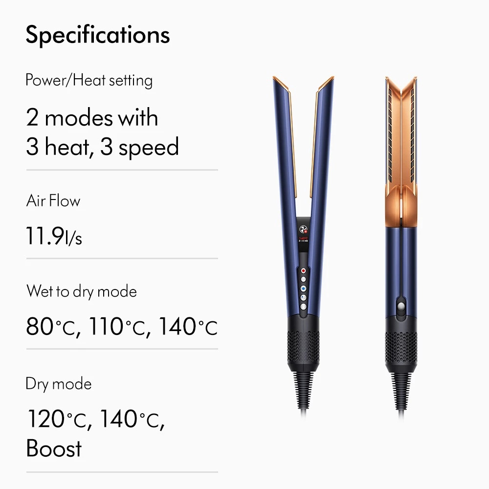 Dyson Airstrait ™ straightener Wet to dry straightening, with air | No Heat Damage (Prussian Blue)