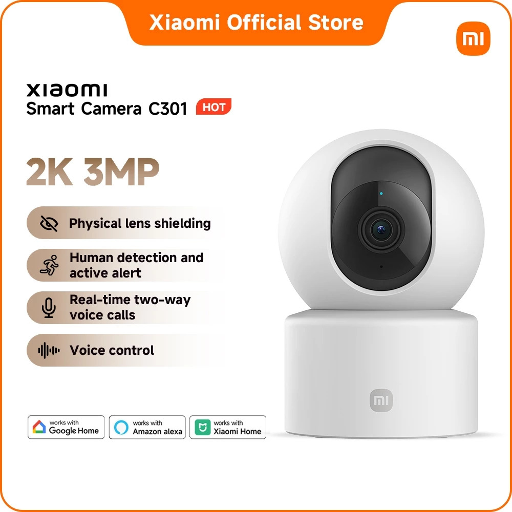 Xiaomi Camera C301 | CCTV Indoor & Outdoor Camera Series Wireless WiFi Cam for Home Security PanTilt