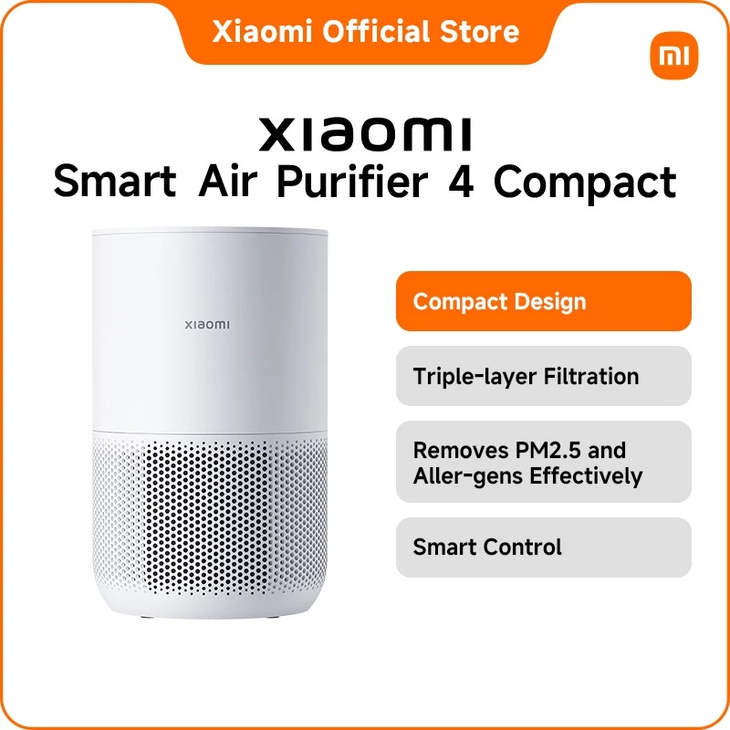 Xiaomi Smart Air Purifier 4 Compact |1-year Warranty | Allergen removal | Low Noise | Smart control