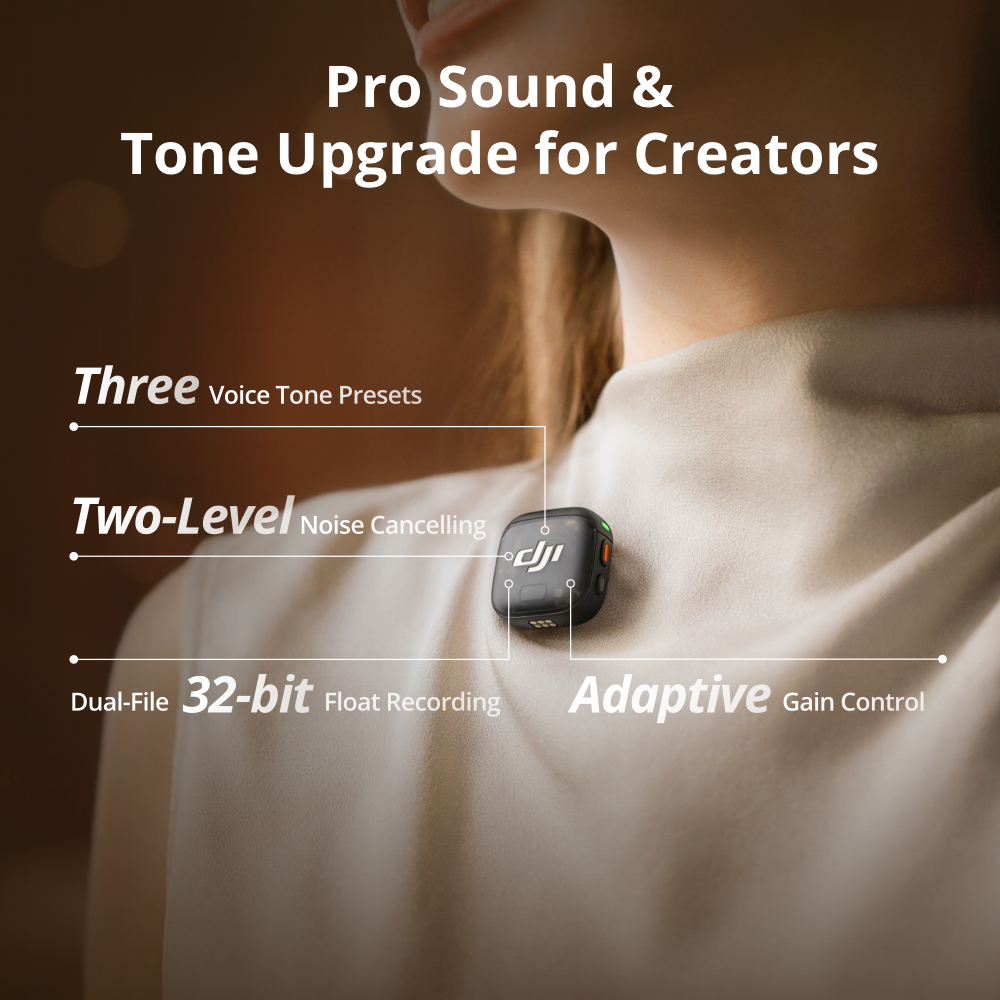 DJI Mic 3 - Four-Channel Output | Dual-Band Reliability | 48 kHz 24-bit Lossless Transmission | Dual