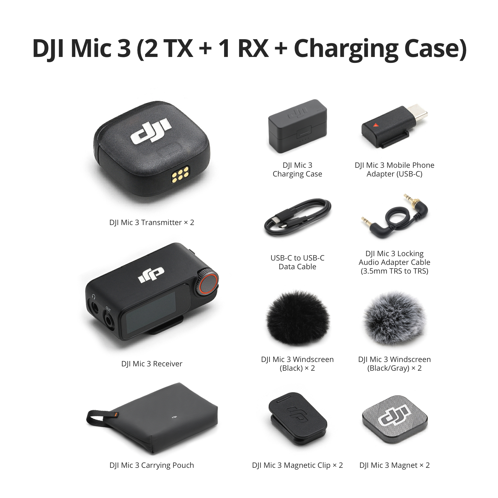 DJI Mic 3 (2 TX + 1 RX + Charging Case)